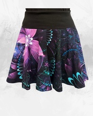 Dámská mini kolová úpletová sukně, mandala fialová, vel S,M